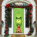 Christmas Door Decoration | Fabric Door Cover | Washable & Reusable
