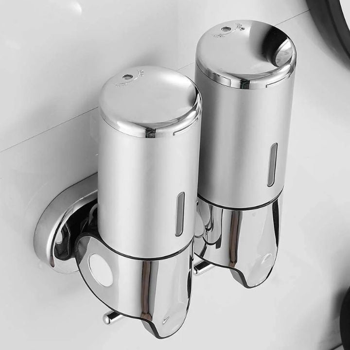 Wall Mounted Soap Dispenser | SudsStation Bathroom Organizer | Stainless Steel & ABS | 16.9 fl oz | Set of 1–3
