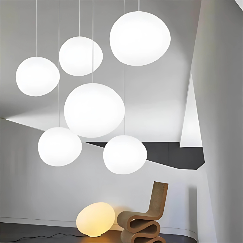 Elegant Glass Pebble Pendant Light