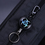 Keychain with retractable wire cable