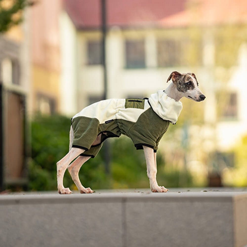 Full Protection Polar Fleece Dog Overall with Removable Collar