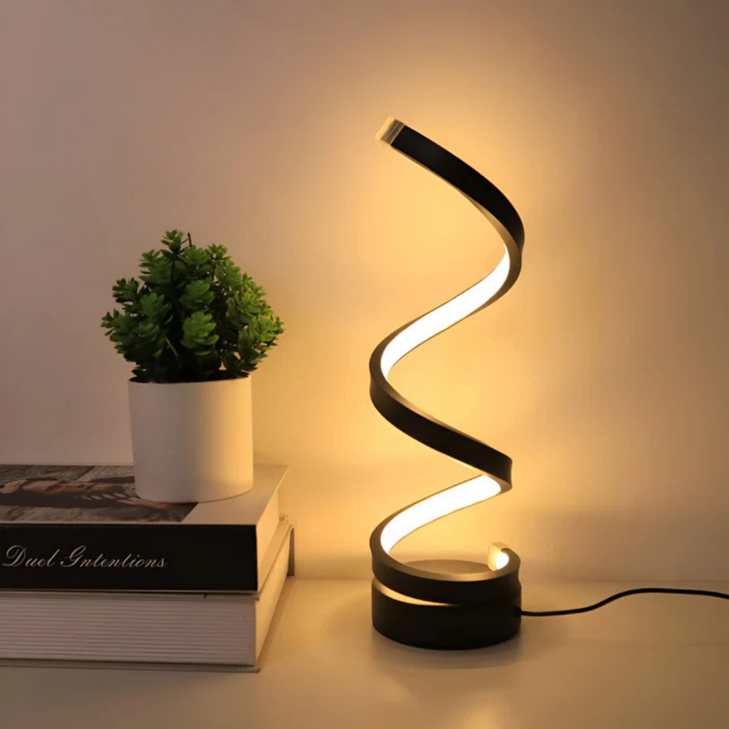 LED Table Lamp with Spiral Design