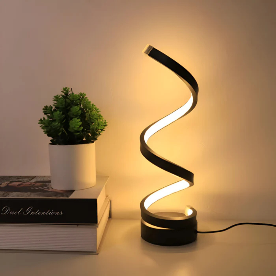 LED Table Lamp with Spiral Design