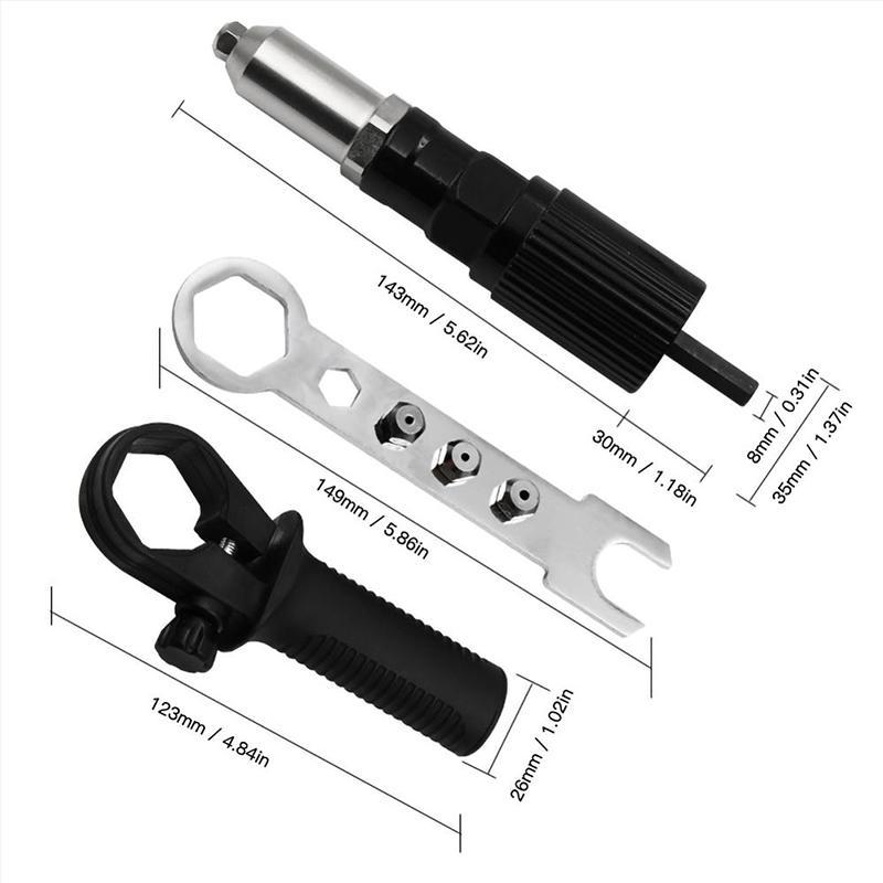 Professional Rivet Gun Adapter Kit 🛠With 4 different Nozzle Pins
