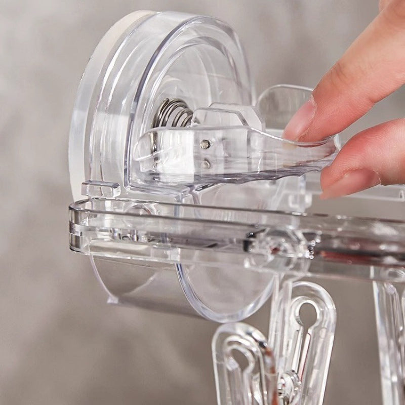 Suction cup collapsible clothes hanger with clip
