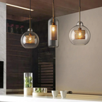 Design Pendant Lamp Dining Table Made of Glass