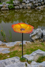 Flower Shaped Bird Feeder and Bird Bath for Garden