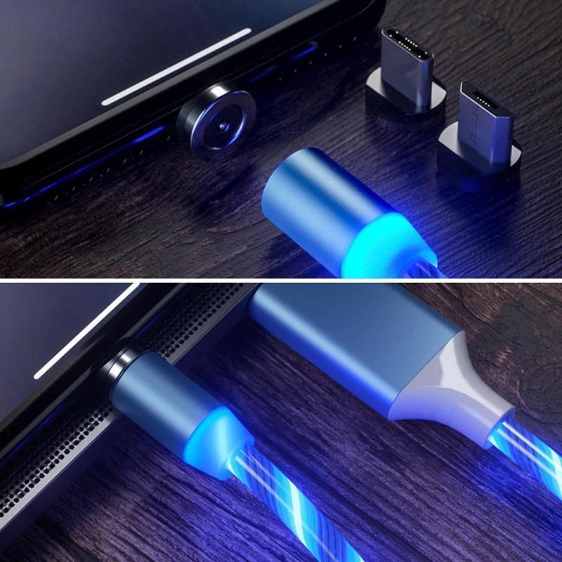 Magnetic USB charging cable with LED