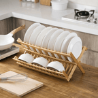 Space-saving bamboo drying rack for an eco-friendly household