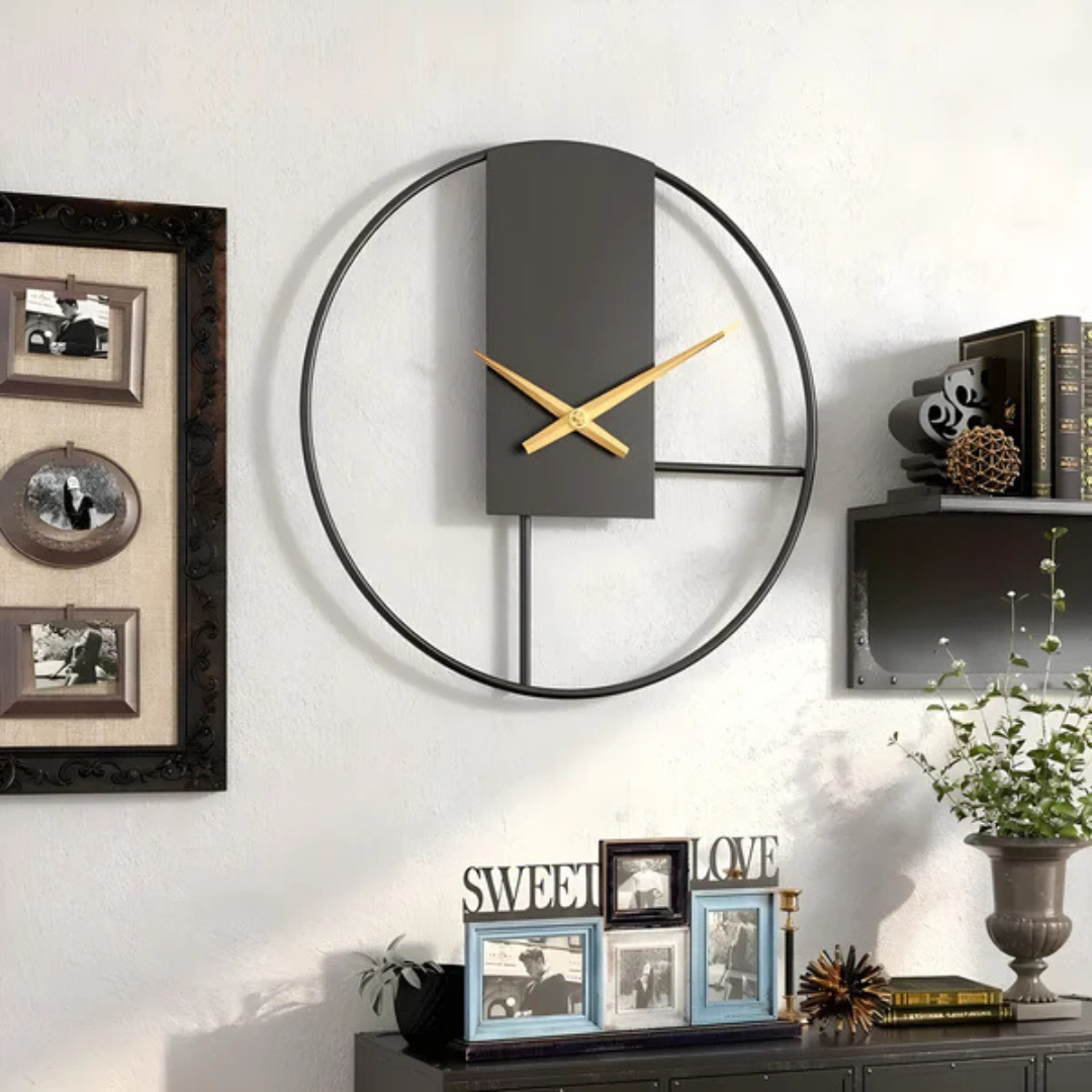 Aurum | Large Wall Clock Modern Black 40 cm Minimalistic
