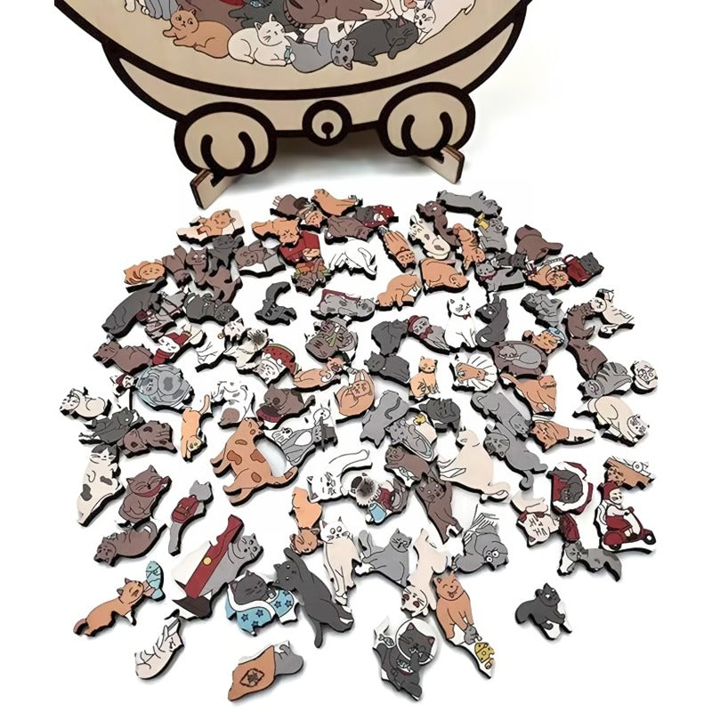 135-Piece Wooden Cat Puzzle
