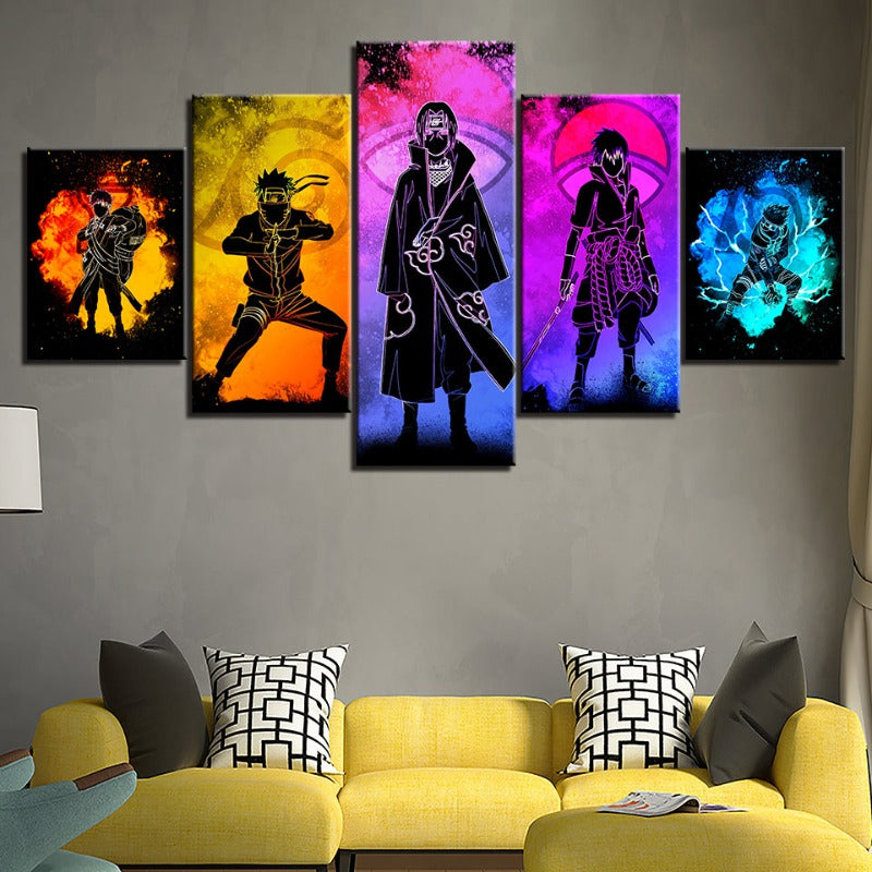 5 piece Naruto Anime - canvas wall art painting