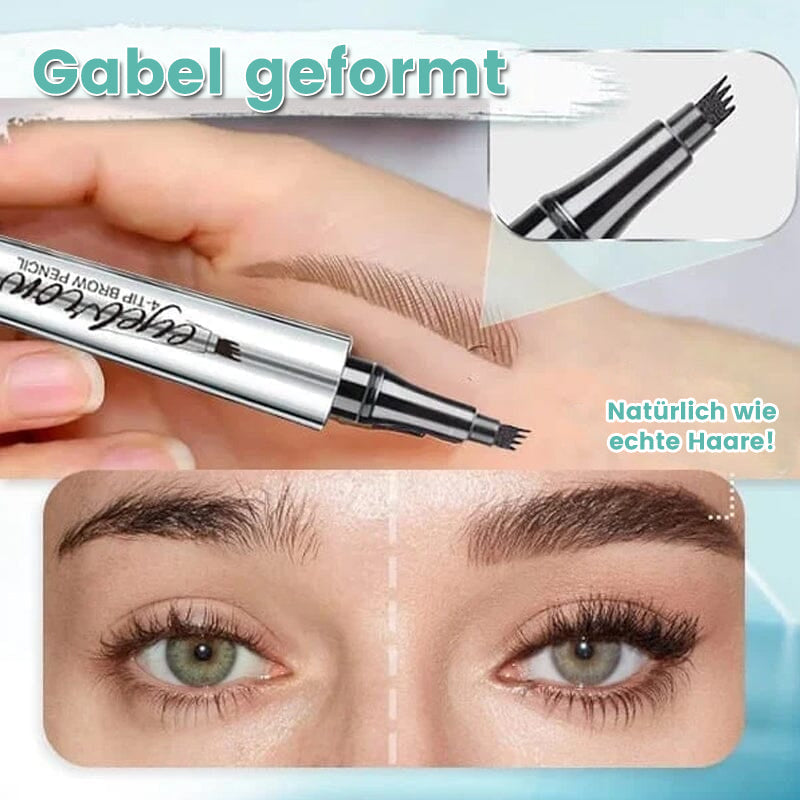 Waterproof 3D Eyebrow Pencil with 4 Fork Tips