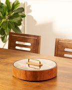 BambooSpin – 9-Compartment Serving Tray with Rotating Lid | Premium Bamboo Snack Platter