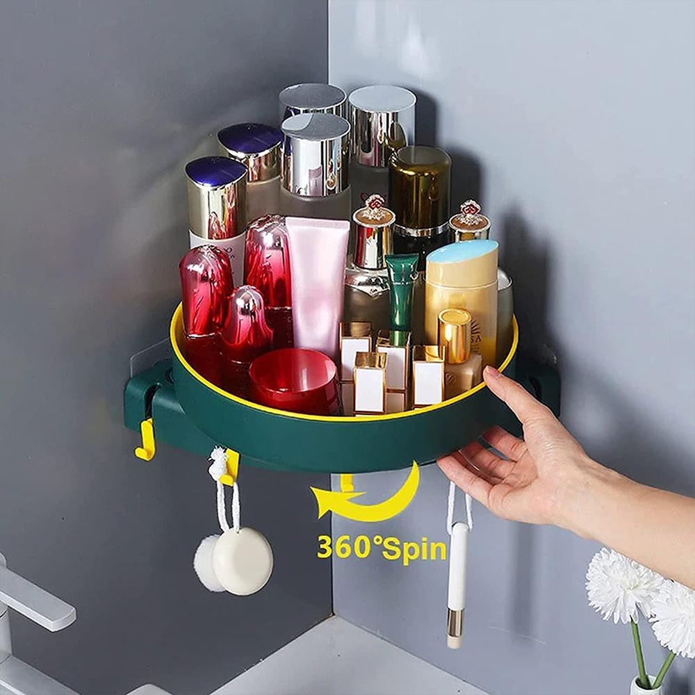 Mounting-free rotatable bathroom organizer stand