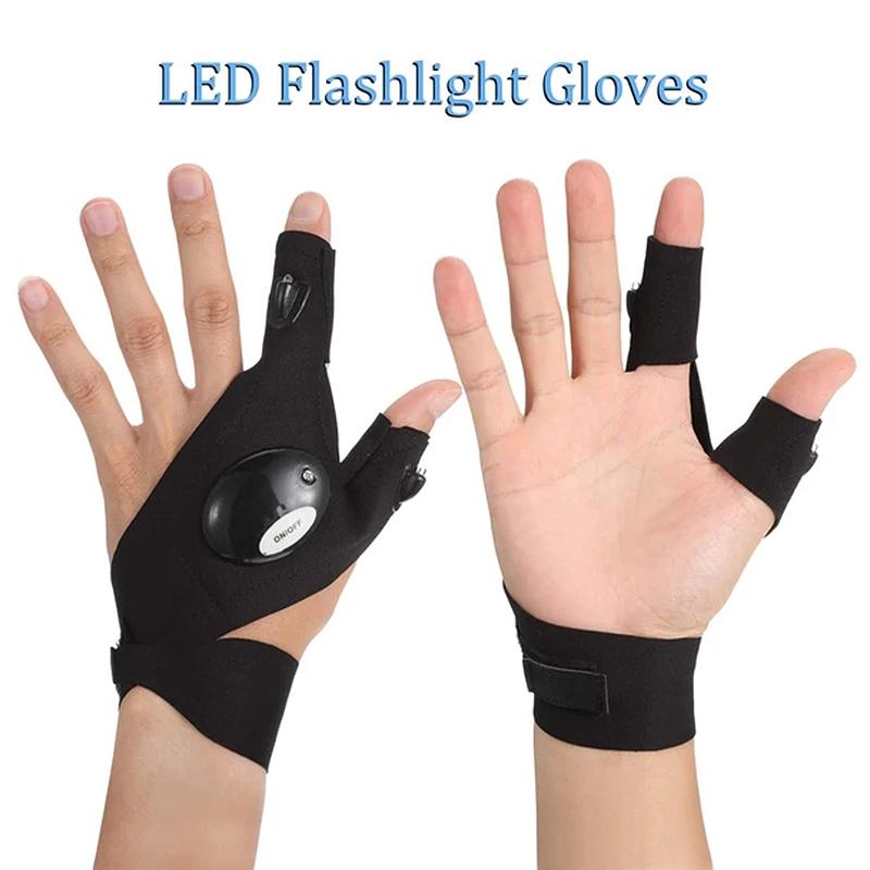 LED gloves with waterproof lights