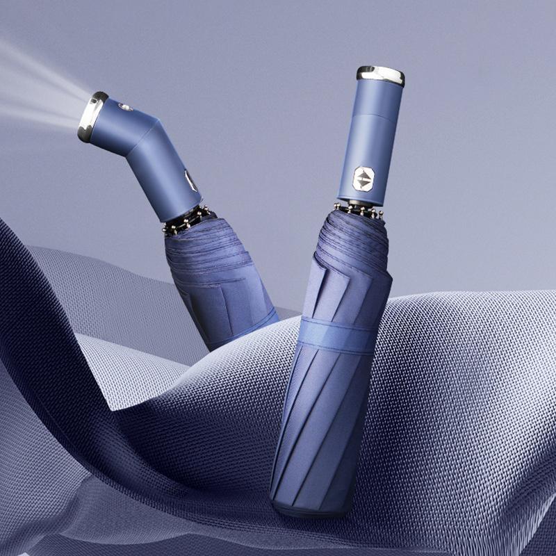 Windproof parasol and umbrella with LED
