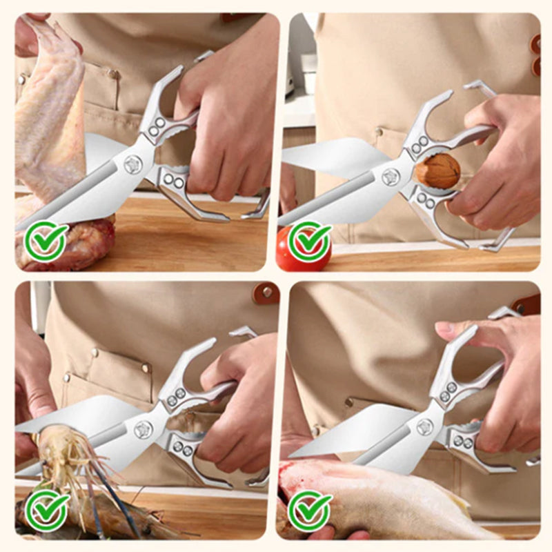 Multi-functional heavy-duty kitchen scissors