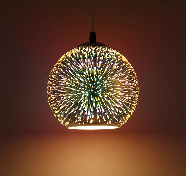 Fireworks Sphere – Silver – Includes 12W LED Warm Light - Dia 25cm