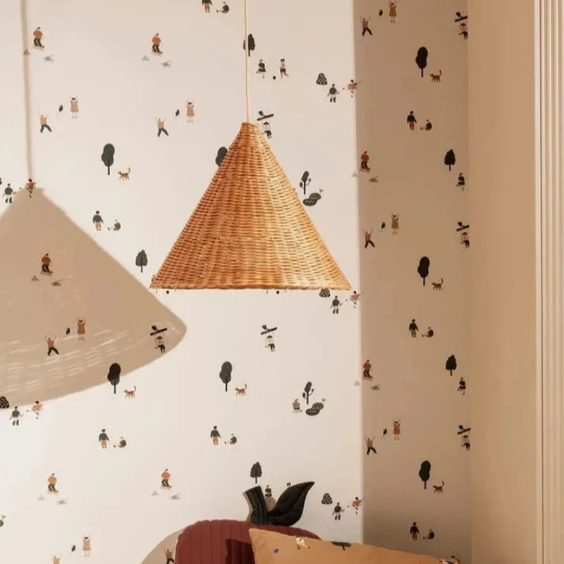 Scandinavian LED Pendant Lamp Made of Bamboo