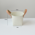 Decorative plant pots with leather handles – flower pots for home and garden