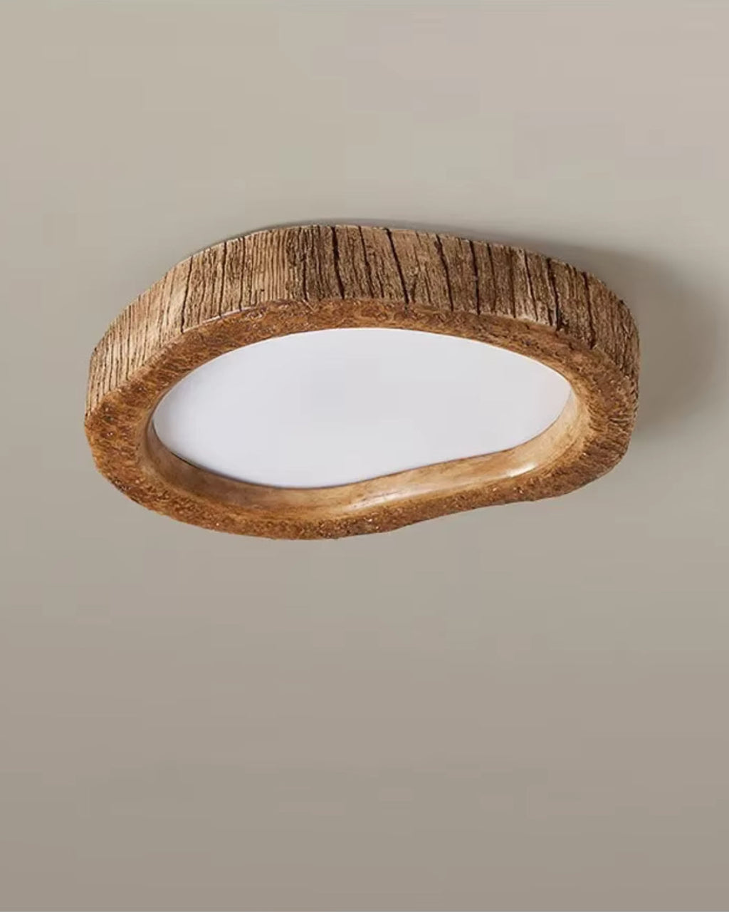 Minimalist Wooden Lamp in Japandi Style with Glow Effect