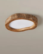 Minimalist Wooden Lamp in Japandi Style with Glow Effect
