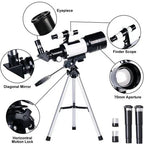 Explore the Stars with Ease - Professional Telescope with Tripod & 150x Zoom for Moon Watching