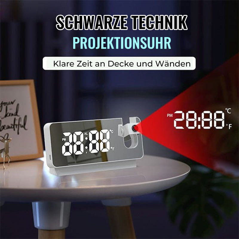 Digital Projection Alarm Clock with 180-Degree Rotatable Projector