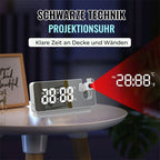 Digital Projection Alarm Clock with 180-Degree Rotatable Projector