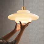 White Glass Pendant Lamp for Dining Room and Kitchen