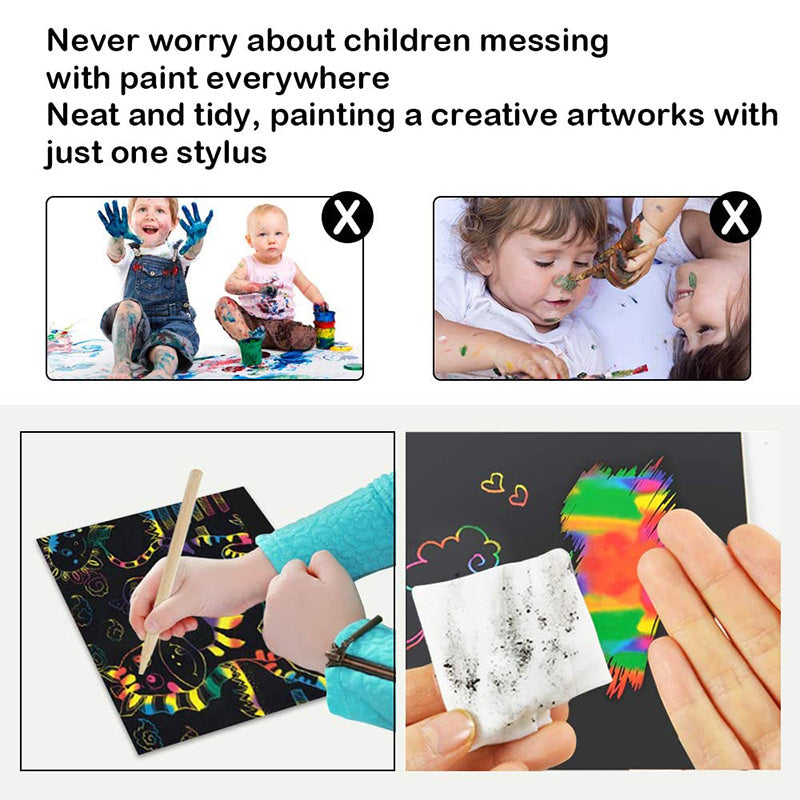 Magical scratch card set with rainbow colors