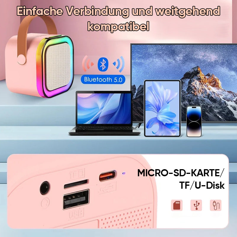 Mini Karaoke machine for children with wireless microphones