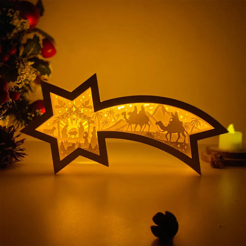 LED Wood Christmas Star Light