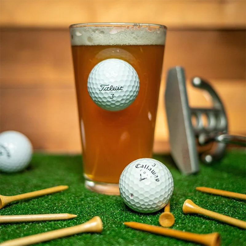 Golf ball pint glass
