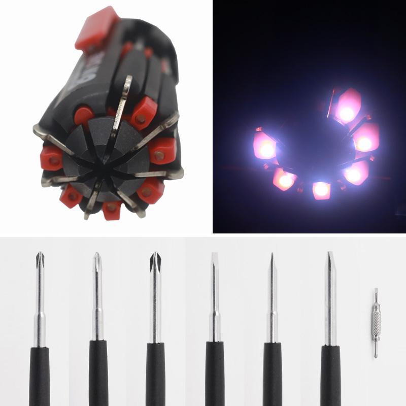 8 Screwdrivers in 1 Tool with Work Light and Flashlight
