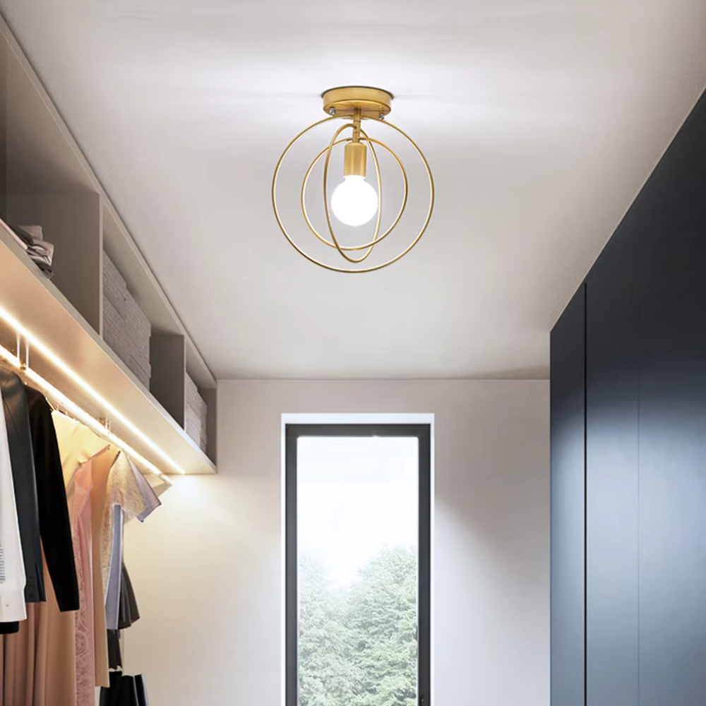 Modern Ring-shaped Ceiling Lamp Gold