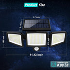 Triple Head Motion Sensor Solar Lights for Outdoor