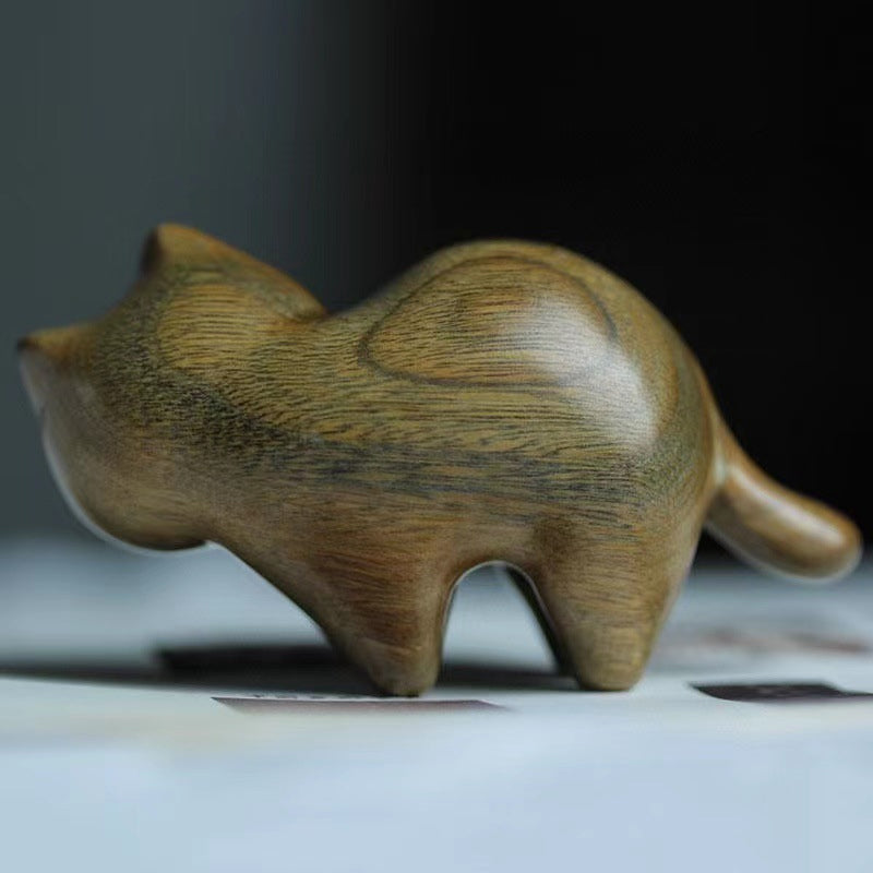 Sandalwood handmade wooden cat