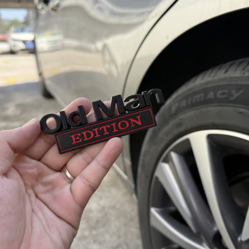 'Old Man Edition' car emblem