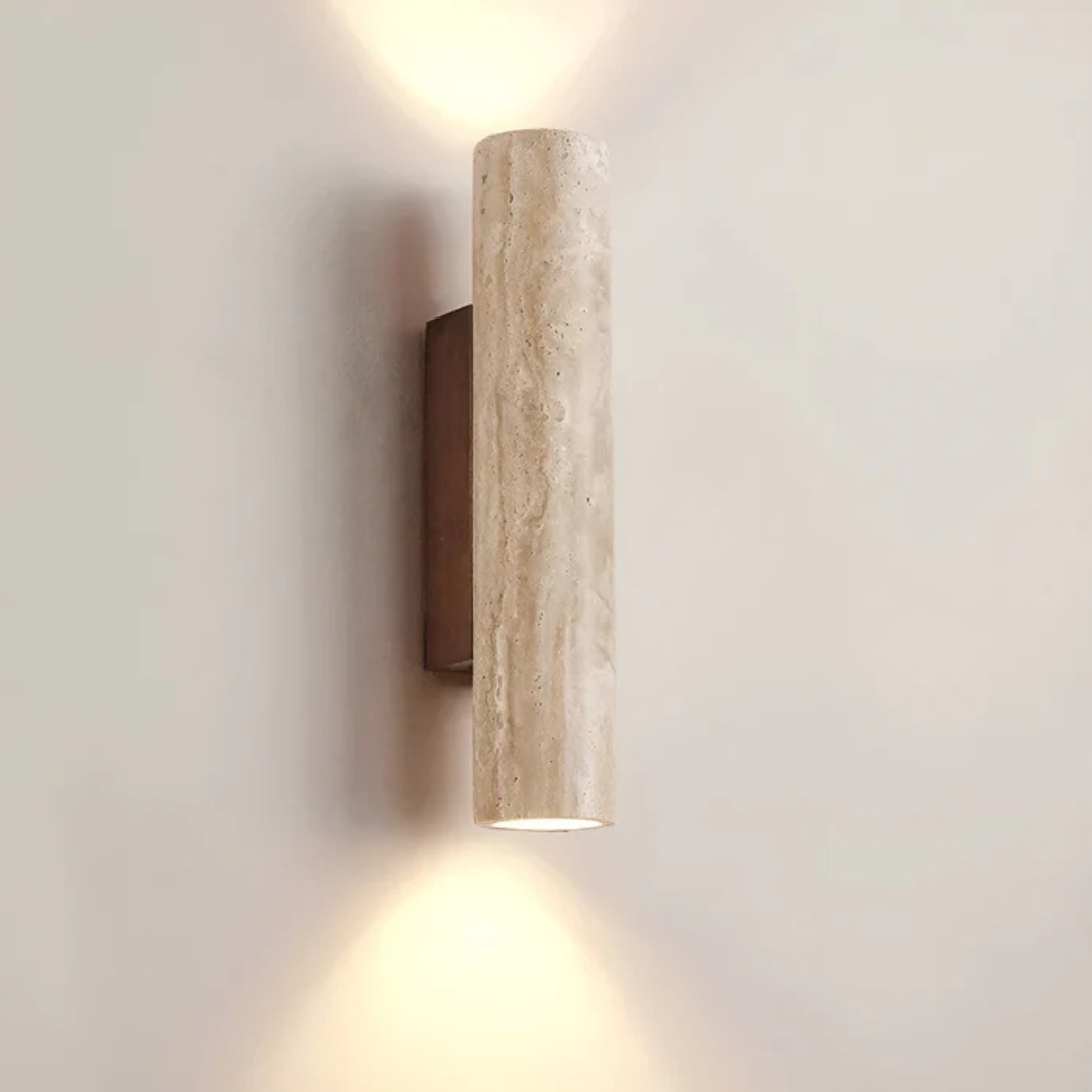 Designer LED Wall Lamp with Marble Finish in Wabi Sabi Style