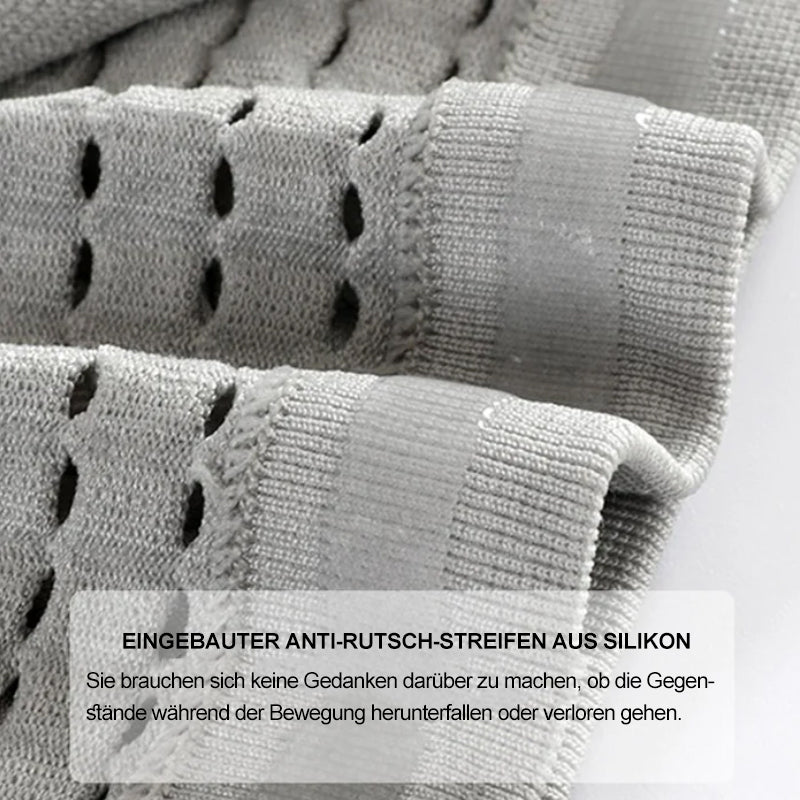 Multifunctional, breathable, concealed hip bag made of knit