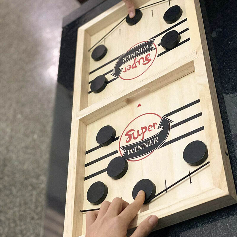 – Reversible Sling Puck Board Game Double-Sided for Family