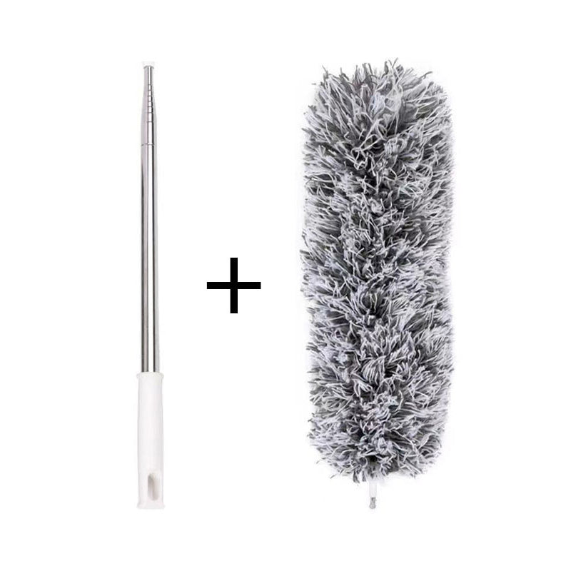 Extendable washable curved microfiber duster