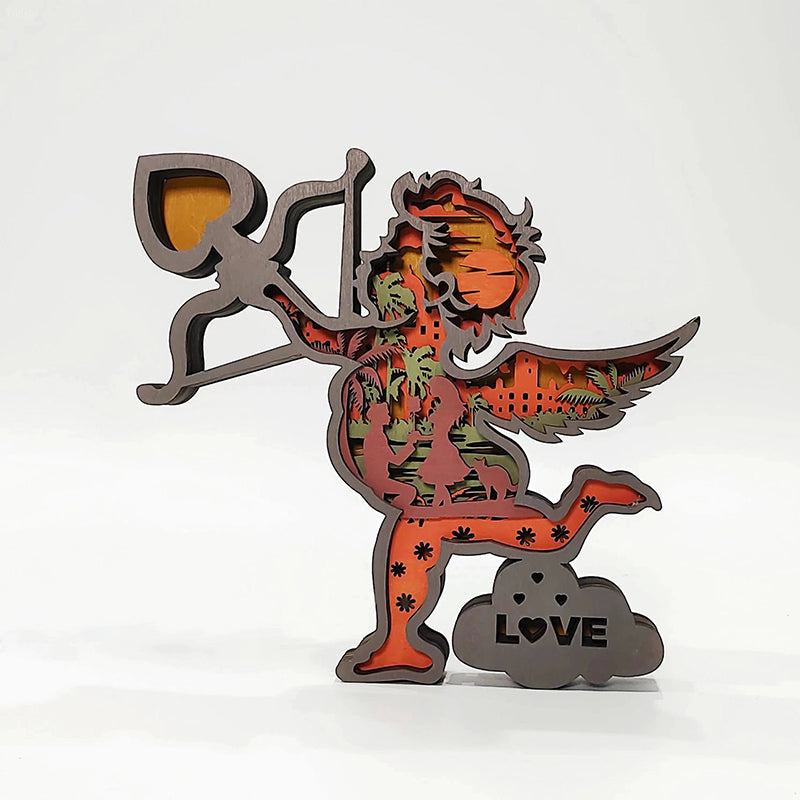 Valentine's Day 3D Wooden Carving Ornaments