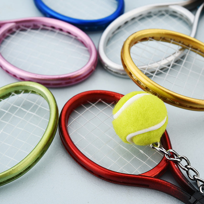 Mini tennis racket keychain