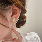 Butterfly earrings with pearls and diamonds