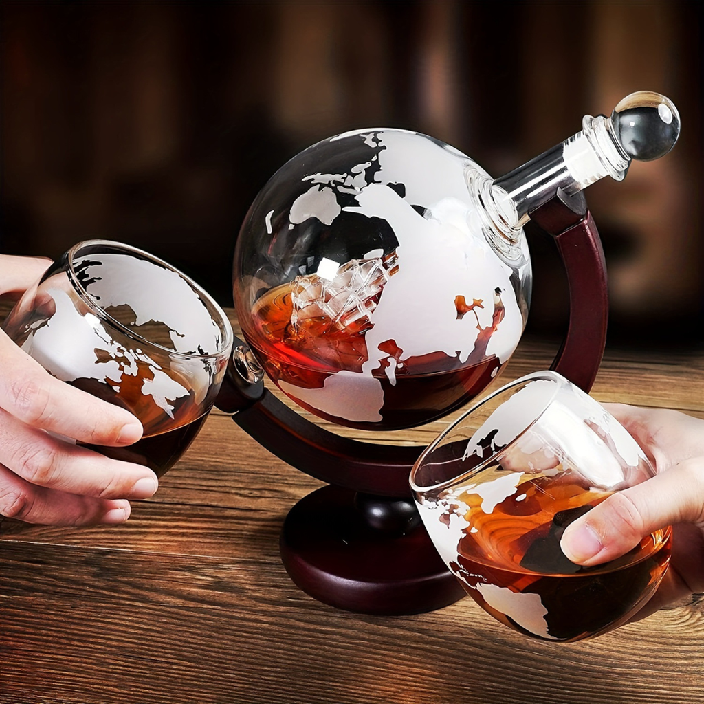 AtlasWhisk | Whiskey Globe Set Premium Drinkware for Enthusiasts