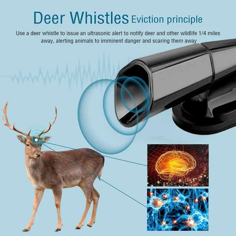 Ultrasonic deer warning signal whistle device for car