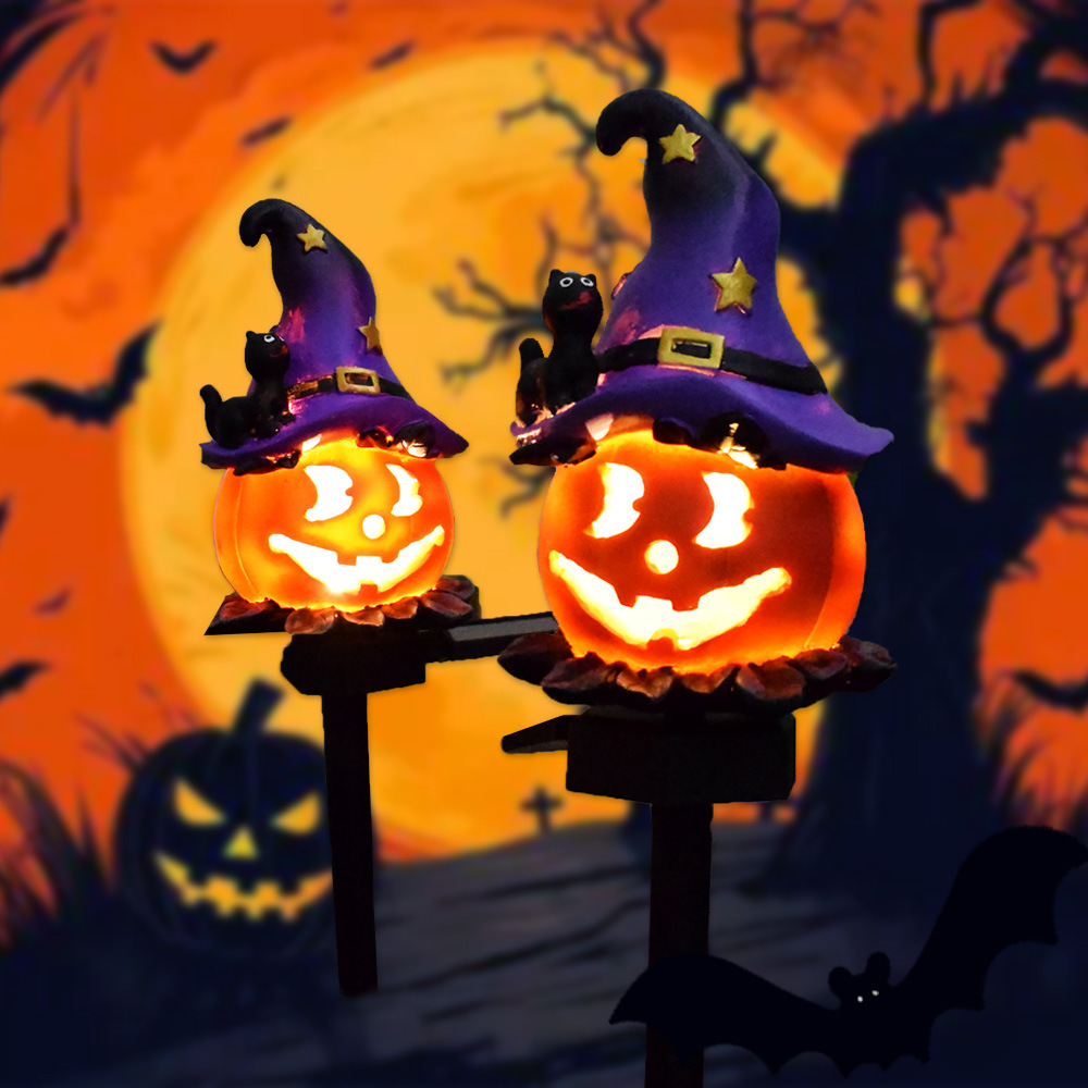 Halloween Solar Lights – Decorative LED Garden Lights with Pumpkin and Witch Designs